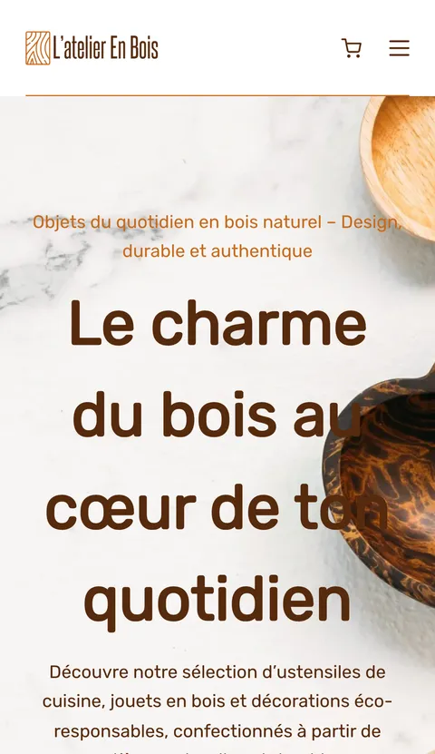 Version mobile du site L'Atelier en Bois