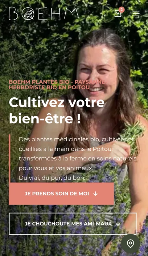 Version mobile du site Boehm Plantes Bio