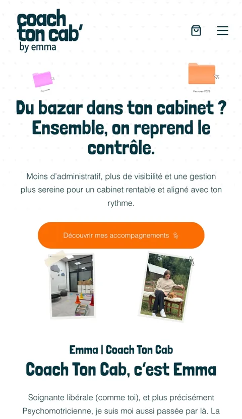 Version mobile du site Coach Ton Cab