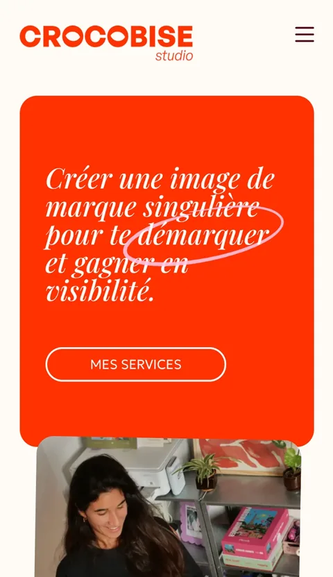 Version mobile du site Crocobise Studio