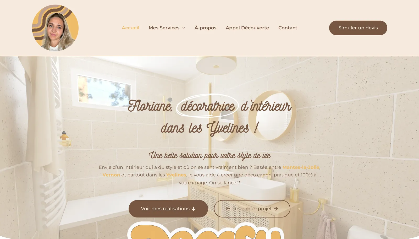 Page d'accueil du site DécosyHome sur ordinateur