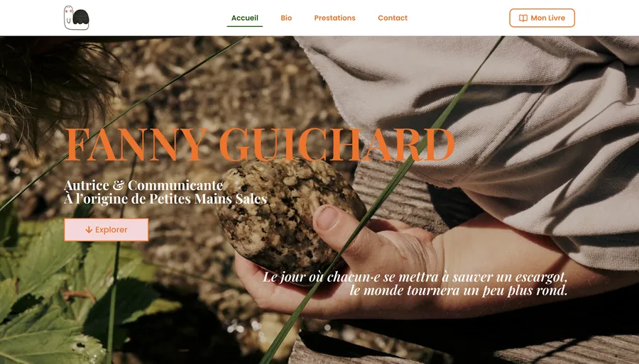 Page d'accueil du site Fanny Guichard