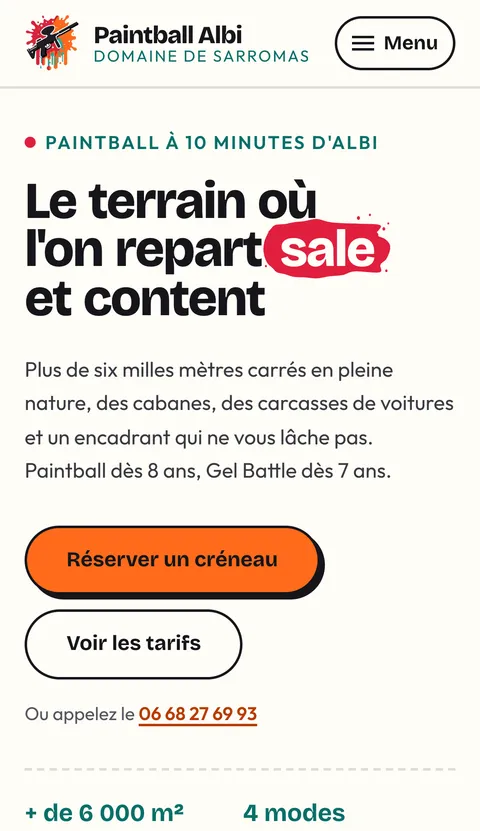 Version mobile du site Paintball Albi