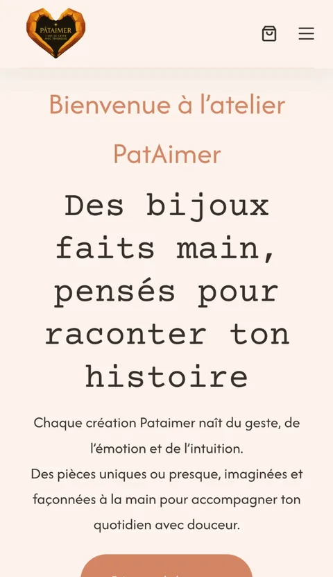 Version mobile du site Pataimer