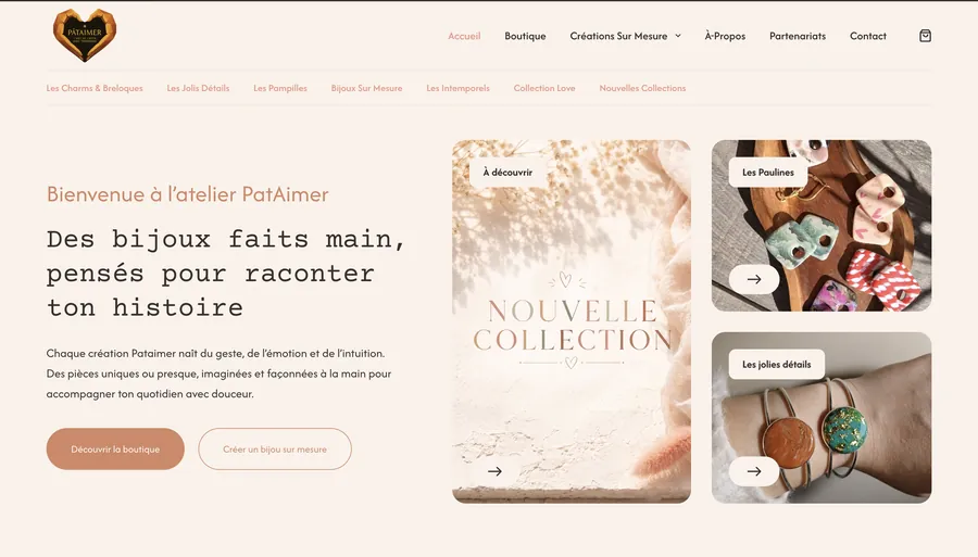 Page d'accueil du site Pataimer