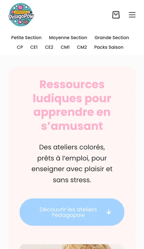 Version mobile du site Pedagopow