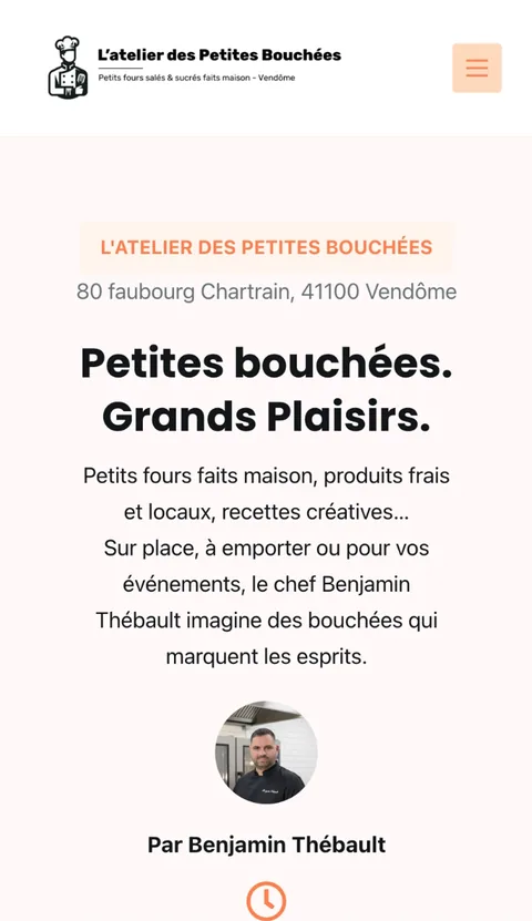Version mobile du site L'Atelier des Petites Bouchées