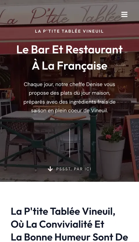 Version mobile du site La P'tite Tablée