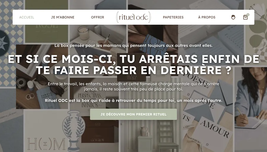 Page d'accueil du site Rituel ODC