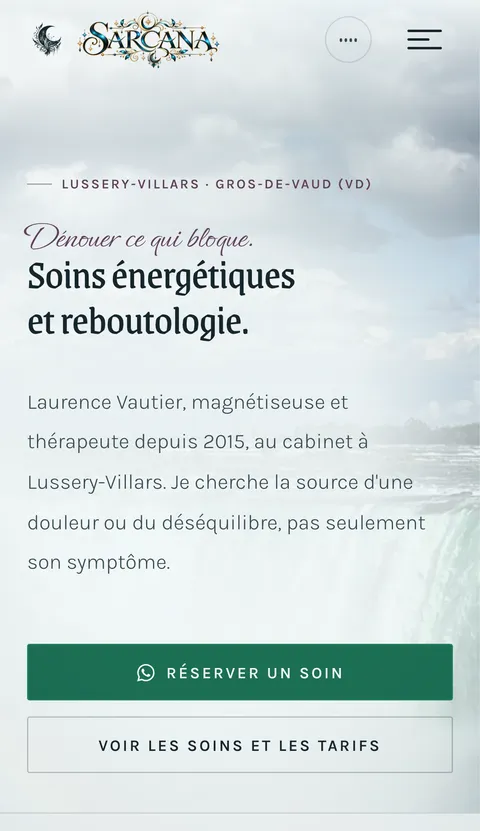 Version mobile du site Sarcana