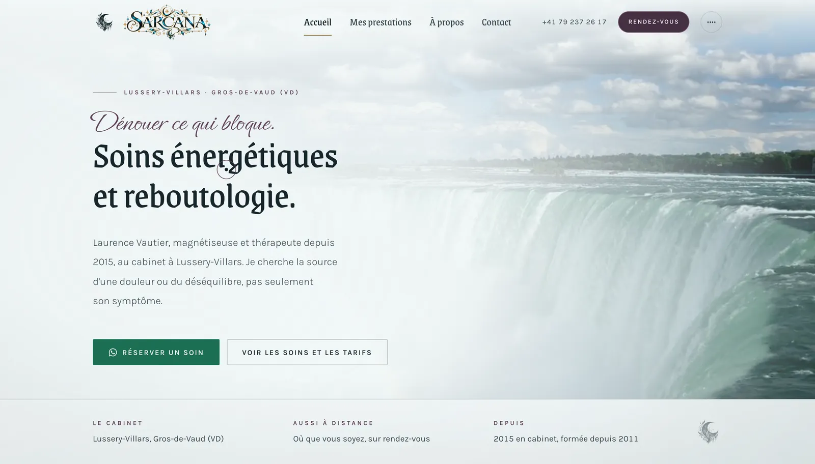 Page d'accueil du site Sarcana sur ordinateur