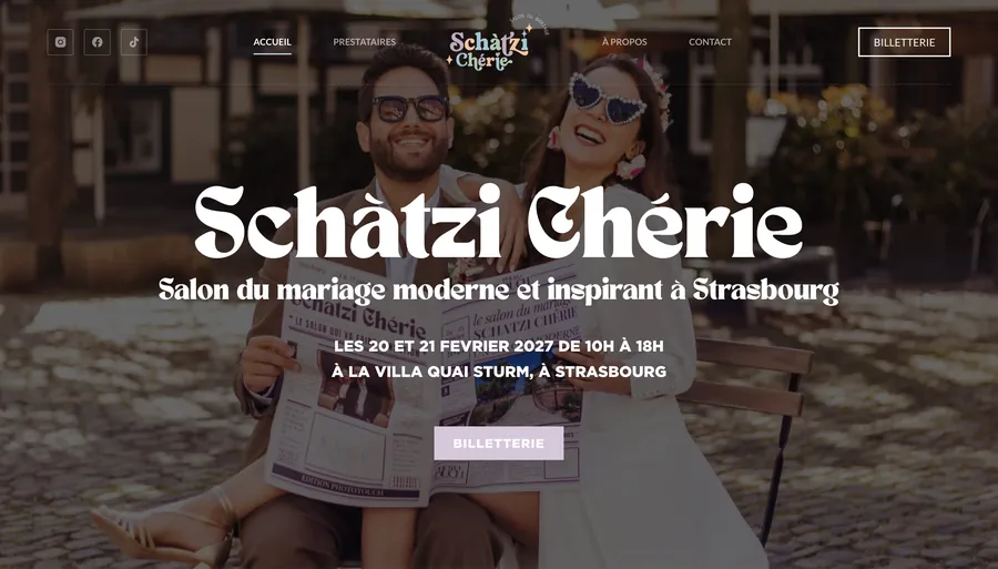 Page d'accueil du site Schàtzi Chérie