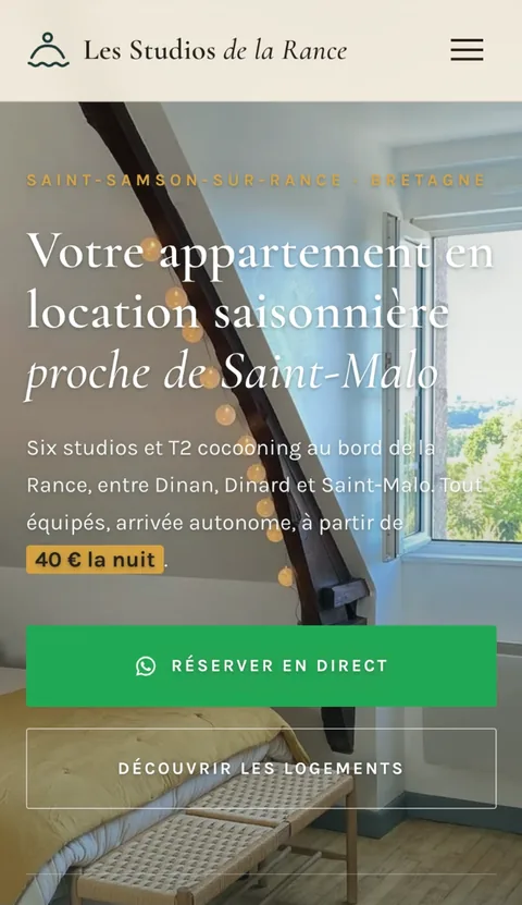 Version mobile du site Studios de la Rance