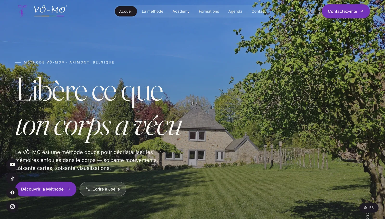 Page d'accueil du site VÔ-MO sur ordinateur